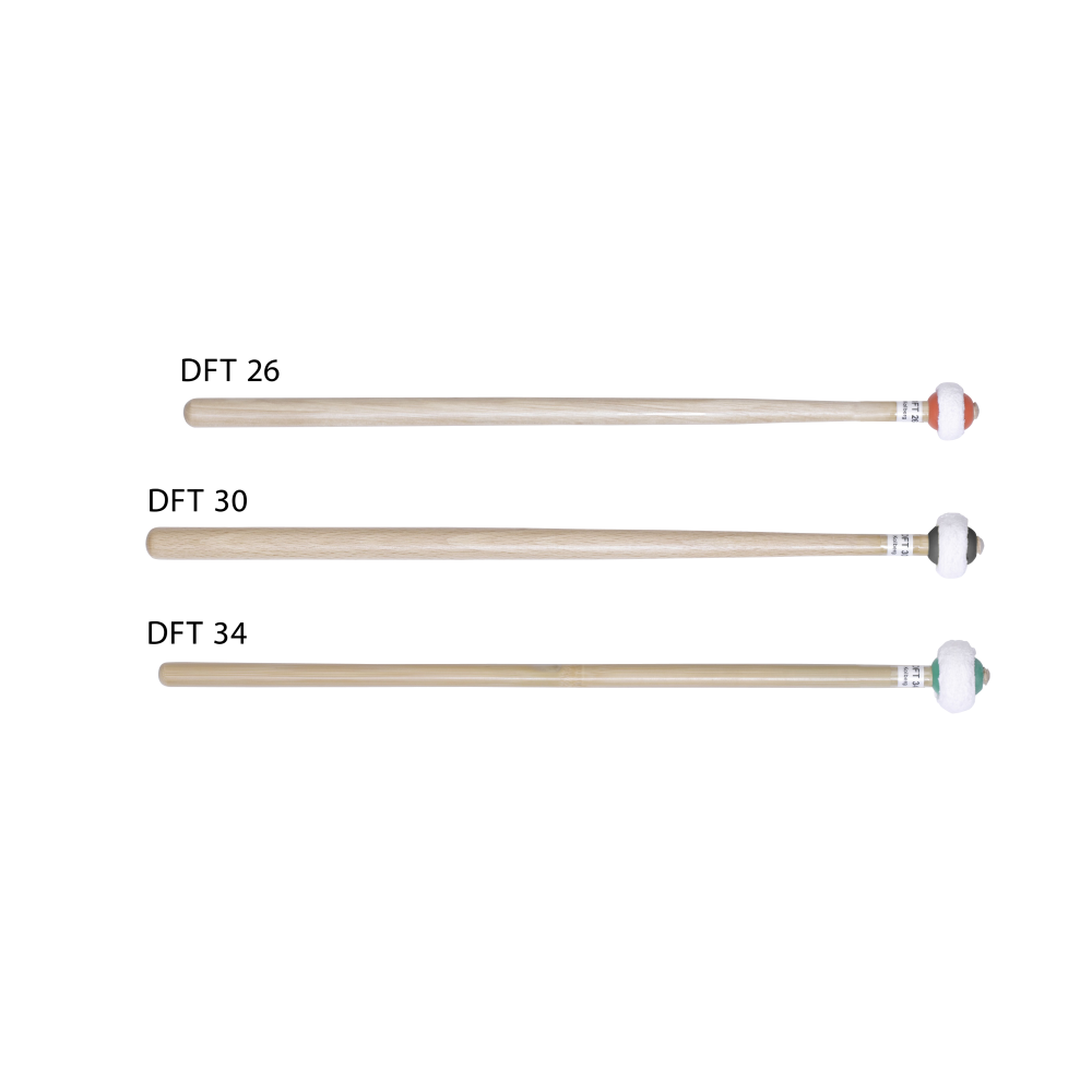 Dresden flannel timpani mallets | 37 cm / tonkin shaft (approx. Ø 11 mm) |  soft (green) / 34 mm | DFT34